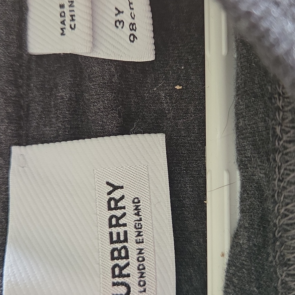 Boys BurrberryFleece Sweatshirt. Gray with Burberry logo. - Picture 5 of 9